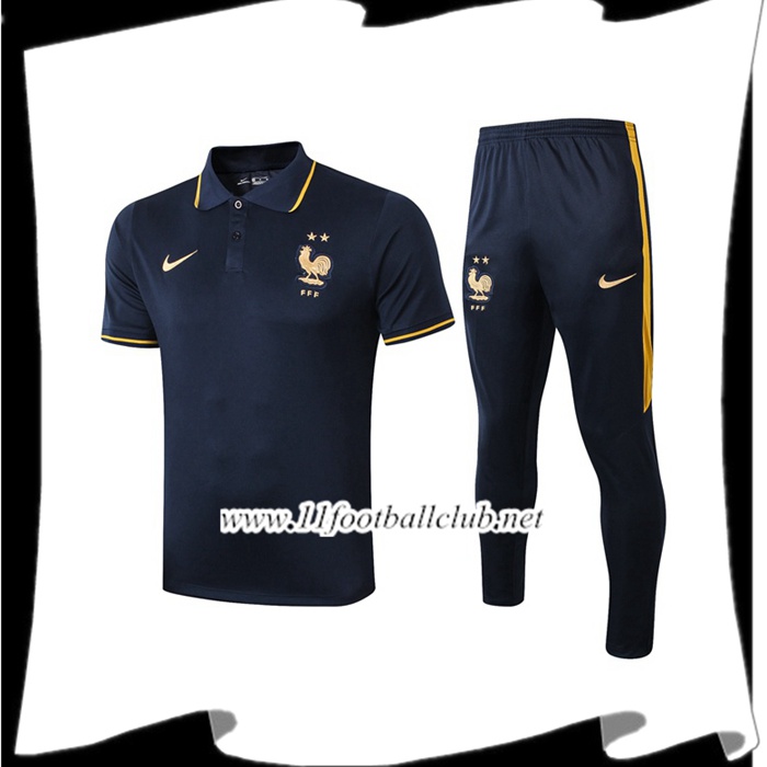 Le Nouveau Ensemble Polo France + Pantalon Bleu Saphir 2019/2020 Personnalisable