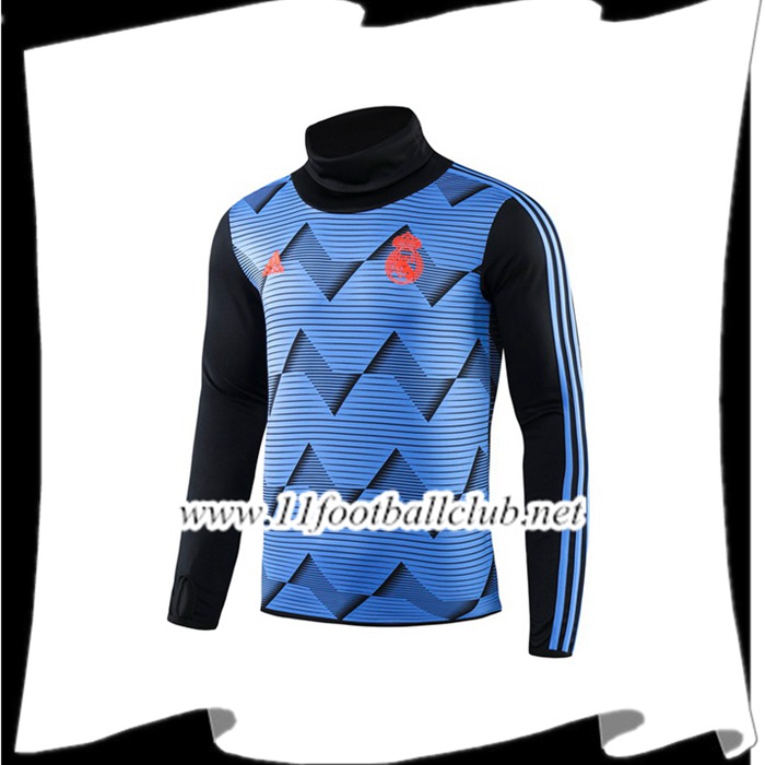 Le Nouveau Sweatshirt Training Real Madrid Bleu Col Haut 2019/2020