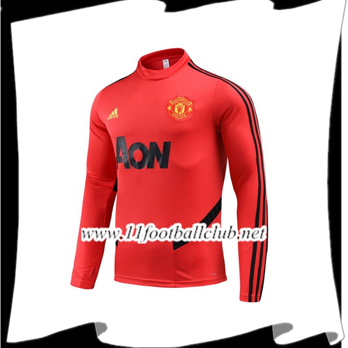Le Nouveau Sweatshirt Training Manchester United Rouge 2019/2020 Officiel