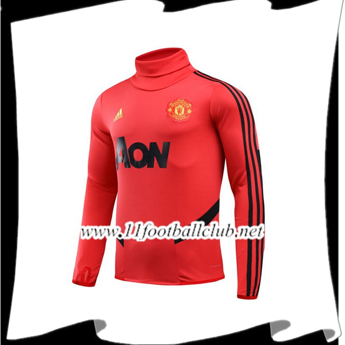 Le Nouveaux Sweatshirt Training Manchester United Rouge Col Haut 2019/2020 Authentic