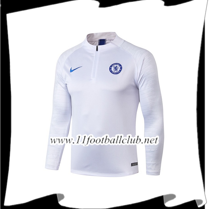 Le Nouveau Sweatshirt Training FC Chelsea Blanc 2019/2020 Officiel