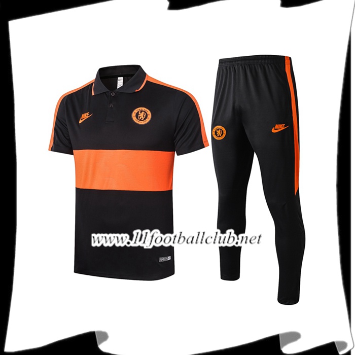 Le Nouveau Ensemble Polo FC Chelsea + Pantalon Orange 2020/2021 Officiel