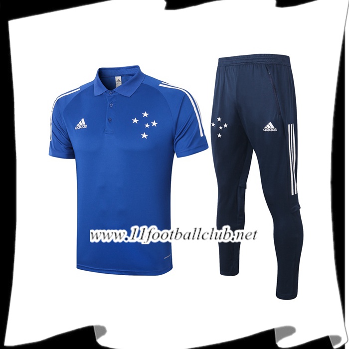 Le Nouveaux Ensemble Polo Cruzeiro EC + Pantalon Bleu 2020/2021 Authentic