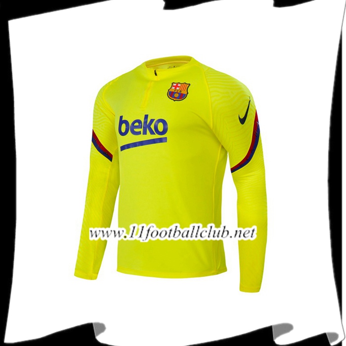 Le Nouveaux Sweatshirt Training FC Barcelone Jaune 2020/2021 Junior