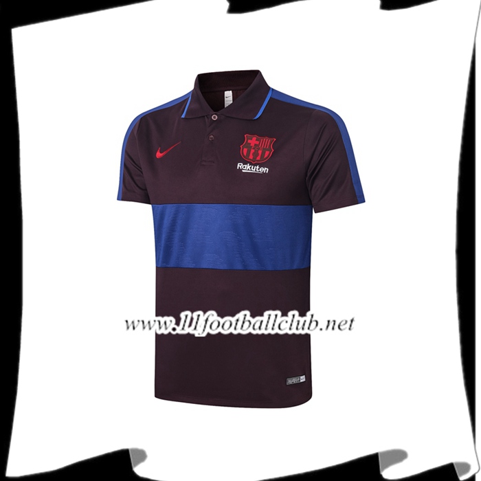 Le Nouveaux Polo Foot FC Barcelone Marron Bleu 2020/2021 Authentic