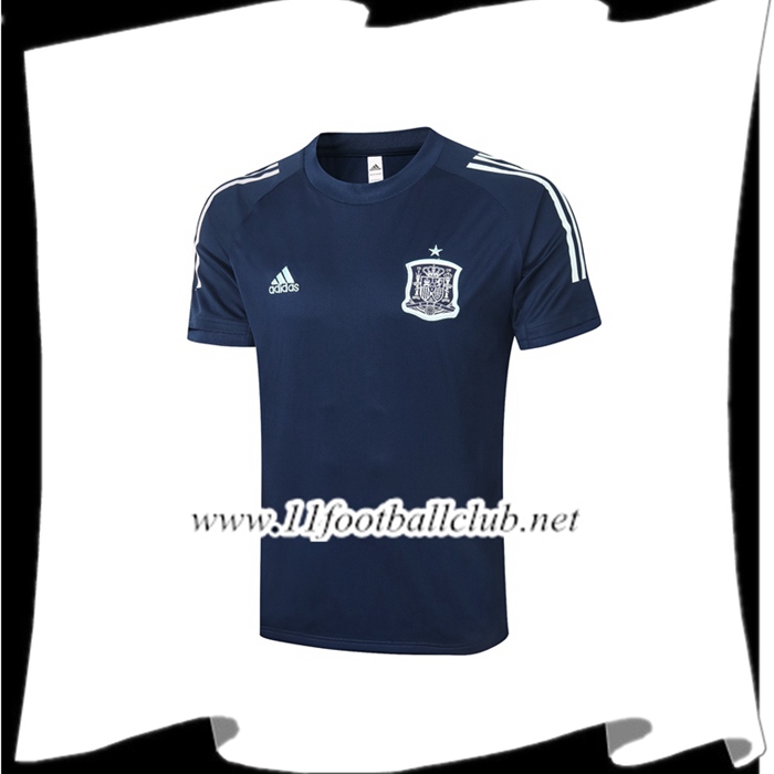 Le Nouveau Training T-Shirts Espagne Bleu Royal 2020/2021 Vintage