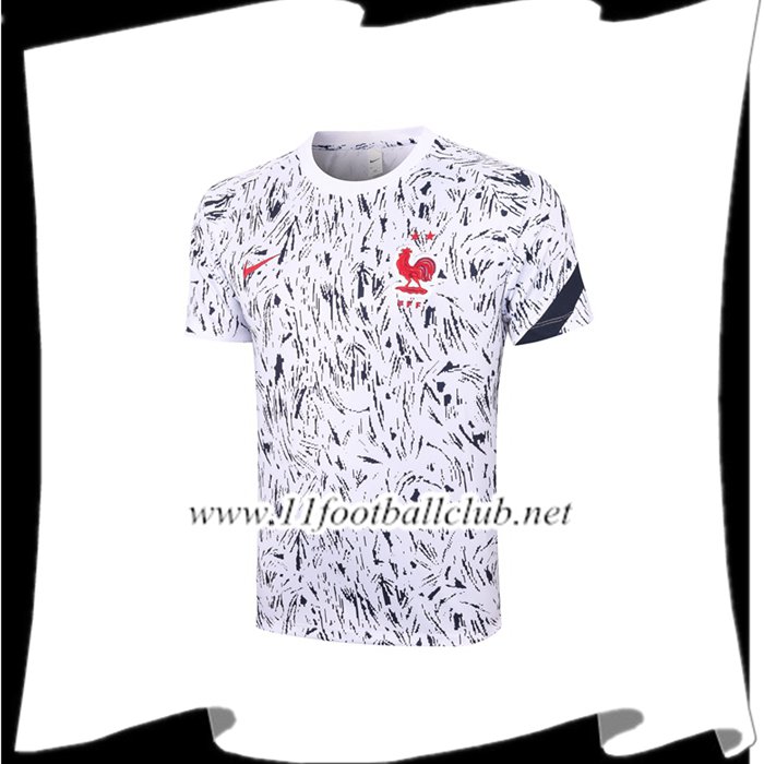 Le Nouveau Training T-Shirts France Noir Blanc 2020/2021 Vintage