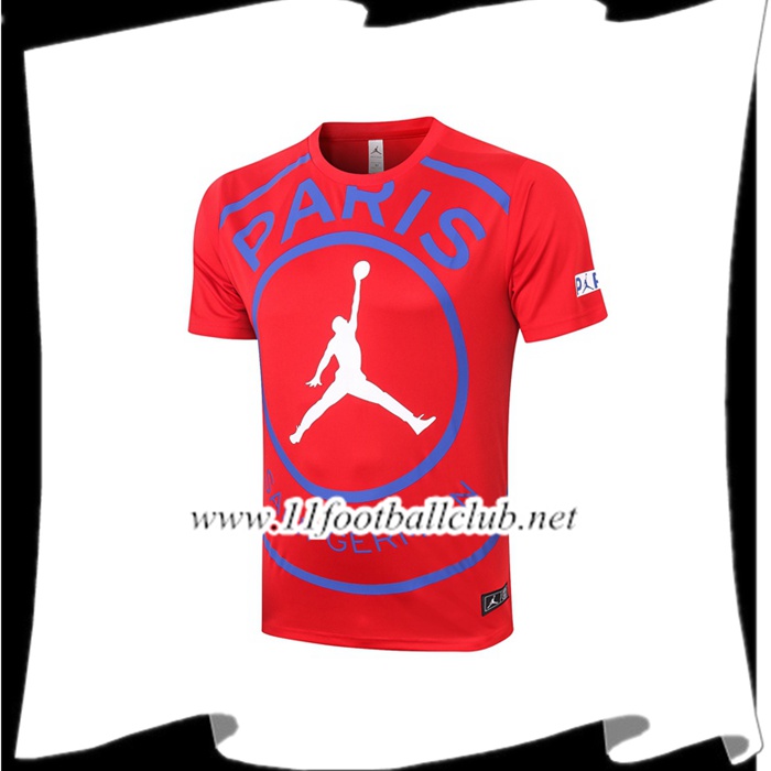 Le Nouveau Training T-Shirts Paris PSG Jordan Rouge 2020/2021 Personnalisé