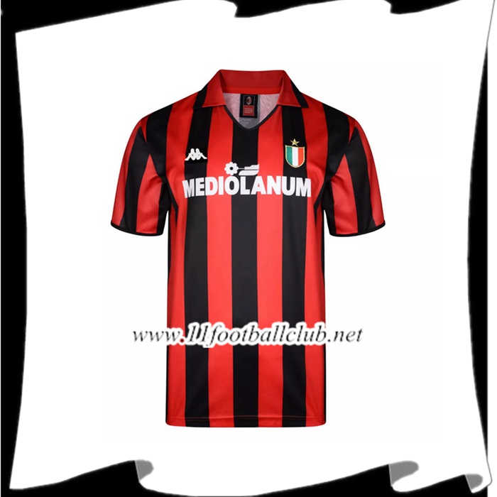 Maillot De Foot Milan AC Retro Domicile 1988/1989 Personnalisé
