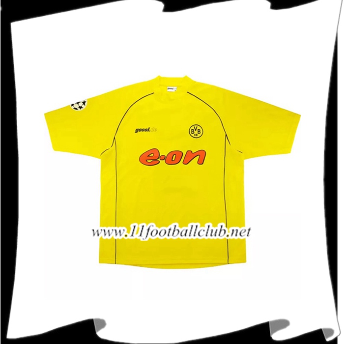Maillot De Foot Dortmund BVB Retro Domicile 2002/2003 Floqué