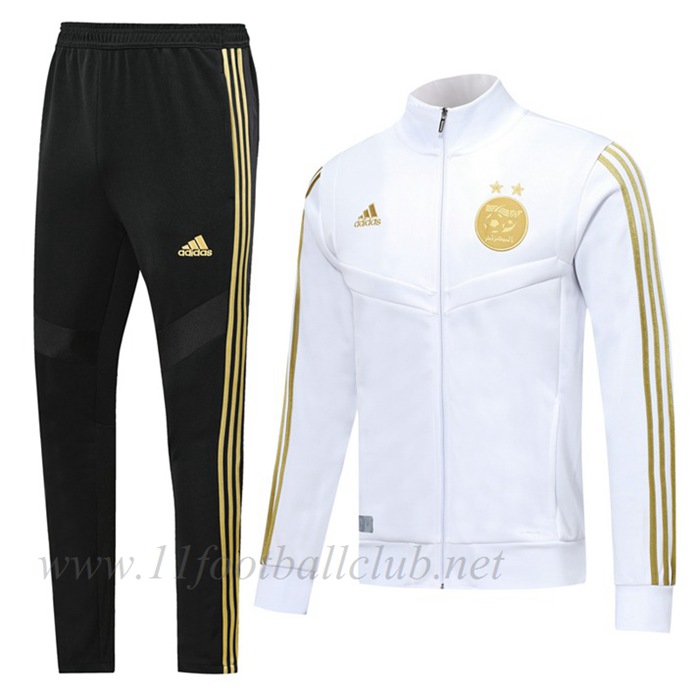 Ensemble Veste Survetement de Foot Algerie Blanc 2019/2020