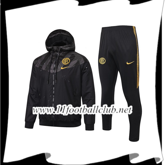 Le Nouveau Coupe-Vent Survetement Inter Milan Noir 2019/2020 Personnalisable