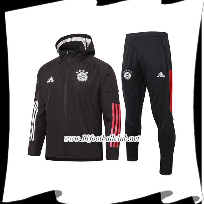 Le Nouveau Coupe-Vent Survetement De Foot Bayern Munich Noir 2020/2021