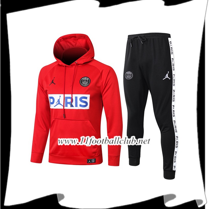 Le Nouveaux Veste A Capuche Survetement Pairis PSG Jordan Rouge 2020/2021