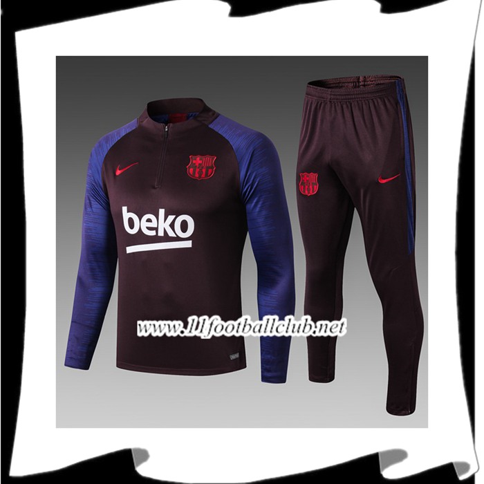 Le Nouveau Ensemble Survetement de Foot FC Barcelone Enfant Beko Noir 2019/2020 Vintage