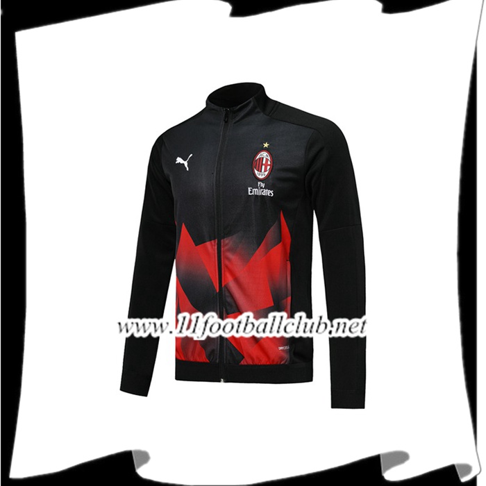 Le Nouveaux Veste Foot Milan AC Noir/Rouge 2019/2020 Floqué