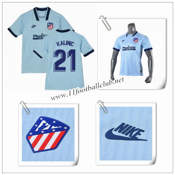 Le Nouveaux Maillot de Atletico Madrid Kalinic 21 Enfant Third Bleu Clair 2019/20 Flocage