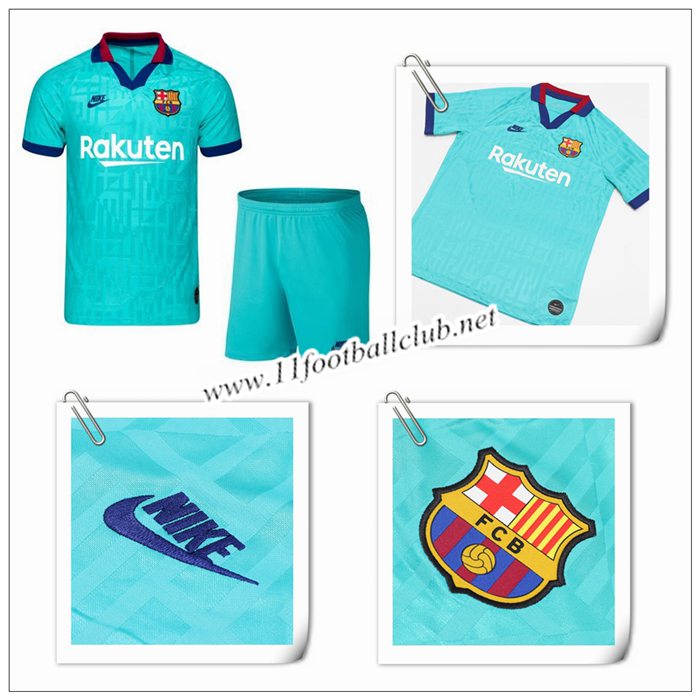 Le Nouveau Maillot du Barcelone Enfant Third Bleu Vert 2019/20 Vintage