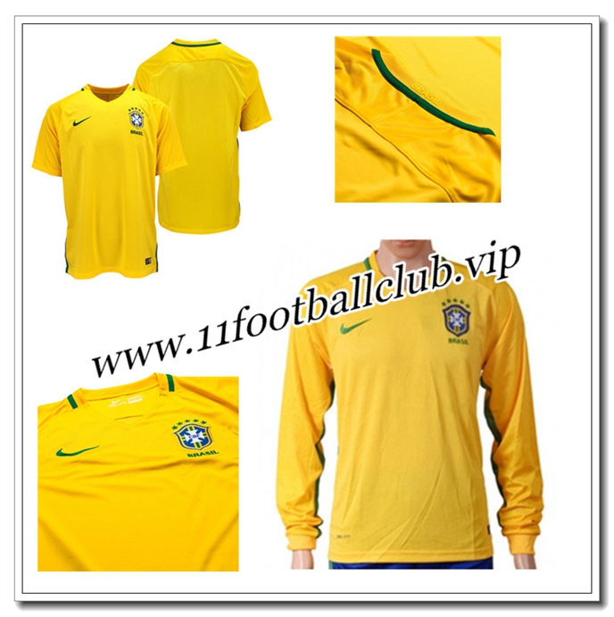 Le Maillot de Bresil,Nouveaux Maillot Bresil Jaune Manche Longue Domicile 2016 2017 Junior Le Maillot de Bresil,Nouveaux Maillot Bresil Jaune Manche Longue Domicile 2016 2017 Junior