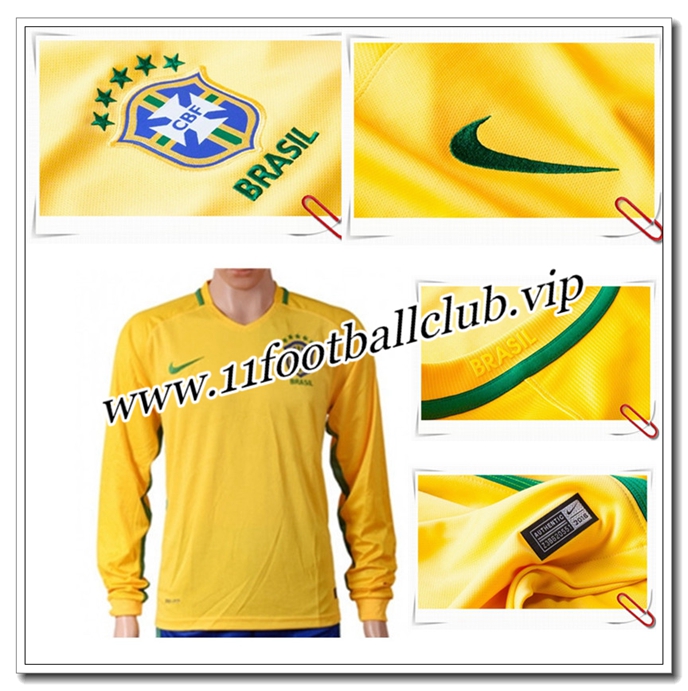 Bresil Maillot 2016 2017,Jeu De Maillot de Foot Manche Longue Domicile En Ligne Bresil Maillot 2016 2017,Jeu De Maillot de Foot Manche Longue Domicile En Ligne
