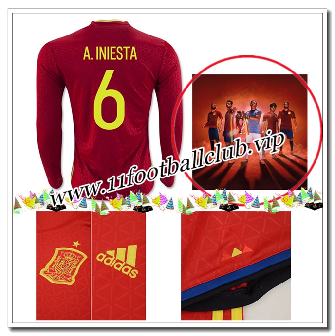 Maillot Espagne Pas Cher 2016/17,Le Nouveau Maillot A.INIESTA 6 Manche Longue Domicile En Ligne Maillot Espagne Pas Cher 2016/17,Le Nouveau Maillot A.INIESTA 6 Manche Longue Domicile En Ligne