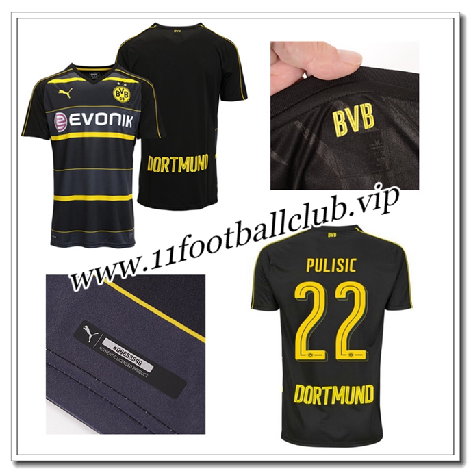 Le Maillot de Dortmund,Nouveaux Maillot Dortmund BVB Noir PULISIC 22 Exterieur 2016 2017 Junior Le Maillot de Dortmund,Nouveaux Maillot Dortmund BVB Noir PULISIC 22 Exterieur 2016 2017 Junior