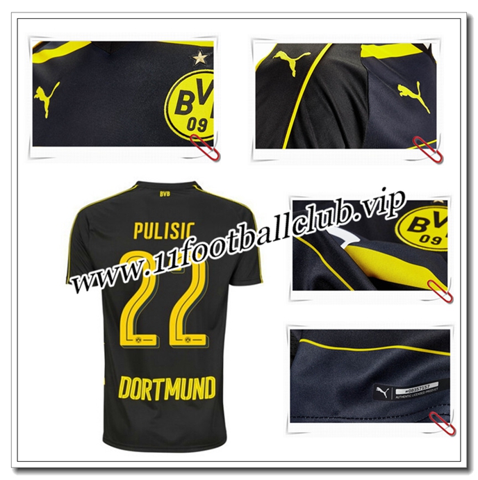 Dortmund BVB Maillot 2016 2017,Création Maillot de Foot PULISIC 22 Exterieur En Gros Dortmund BVB Maillot 2016 2017,Création Maillot de Foot PULISIC 22 Exterieur En Gros