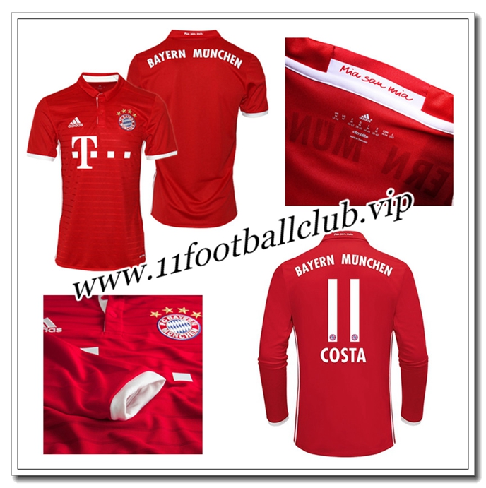 Le Maillot du Bayern Munich,Nouveau Maillot Bayern Munich Rouge COSTA 11 Manche Longue Domicile 2016 2017 Vintage Le Maillot du Bayern Munich,Nouveau Maillot Bayern Munich Rouge COSTA 11 Manche Longue Domicile 2016 2017 Vintage