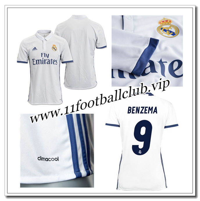 Le Maillot du Real Madrid,Nouveau Maillot Real Madrid Blanc BENZEMA 9 Femme Domicile 2016 2017 Personnalisable Le Maillot du Real Madrid,Nouveau Maillot Real Madrid Blanc BENZEMA 9 Femme Domicile 2016 2017 Personnalisable