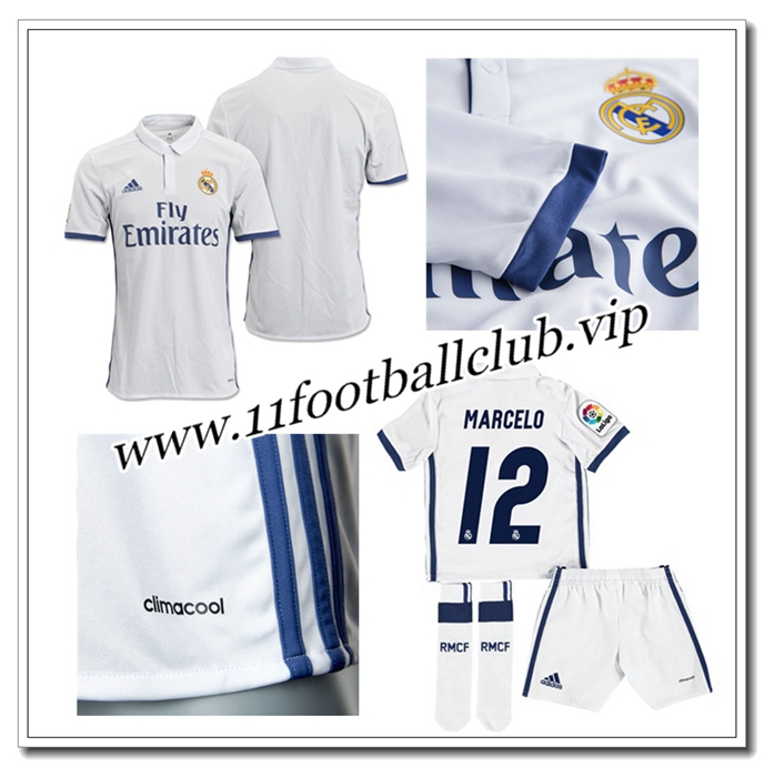 Le Maillot du Real Madrid,Nouveau Maillot Real Madrid Blanc MARCELO 12 Enfant Domicile 2016 2017 Officiel Le Maillot du Real Madrid,Nouveau Maillot Real Madrid Blanc MARCELO 12 Enfant Domicile 2016 2017 Officiel