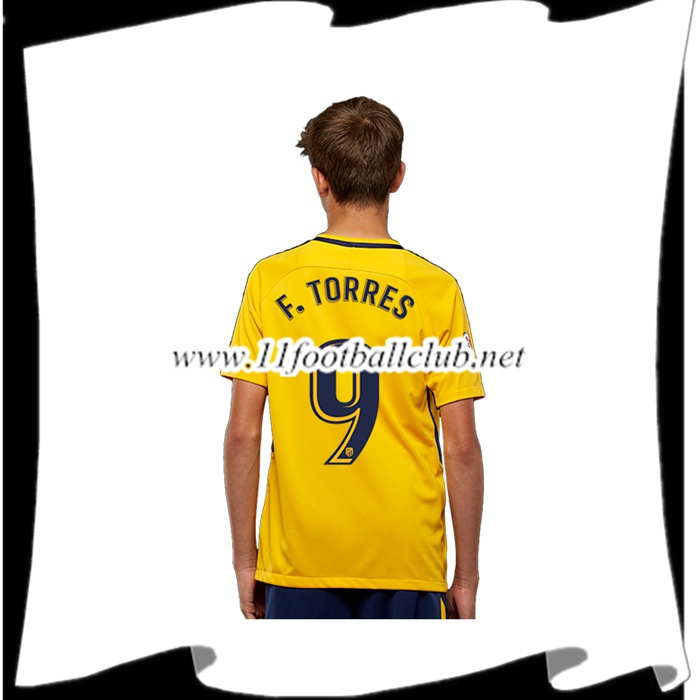 Le Nouveaux Maillot Atletico Madrid T.TORRES 9 Enfant Exterieur 2017/2018 Flocage