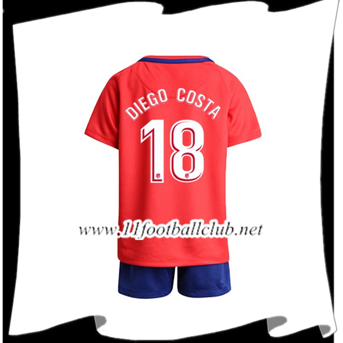 Le Nouveau Maillot Atletico Madrid DIEGO COSTA 18 Enfant Domicile 2017/2018 Vintage