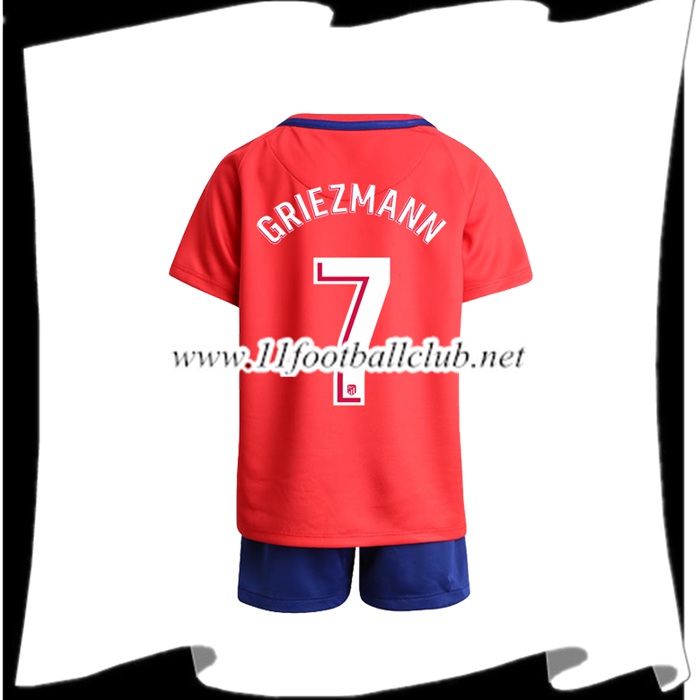 Le Nouveau Maillot Atletico Madrid GRIEZMANN 7 Enfant Domicile 2017/2018 Vintage