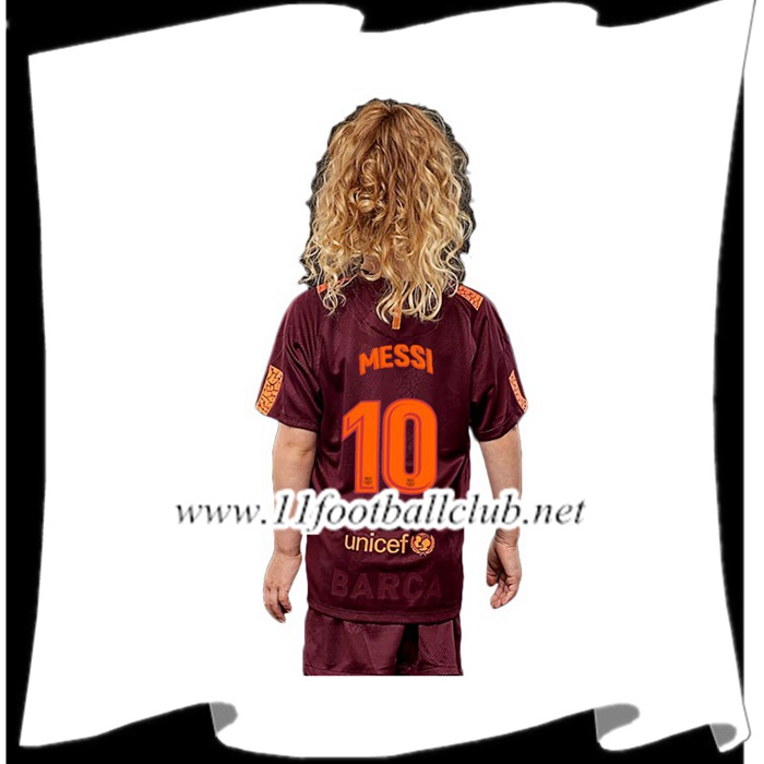 Le Nouveaux Maillot FC Barcelona Messi 10 Enfant Third 2017/2018 Floqué