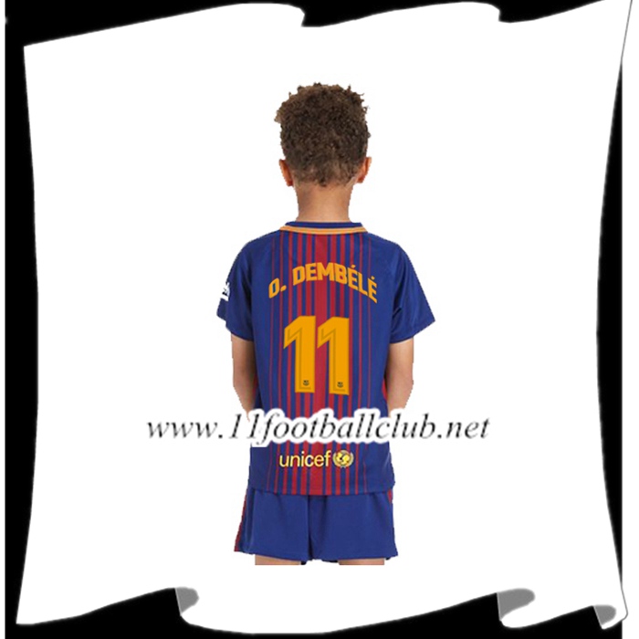 Le Nouveau Maillot FC Barcelone DEMBÉLÉ 11 Enfant Domicile 2017/2018 Personnalisé