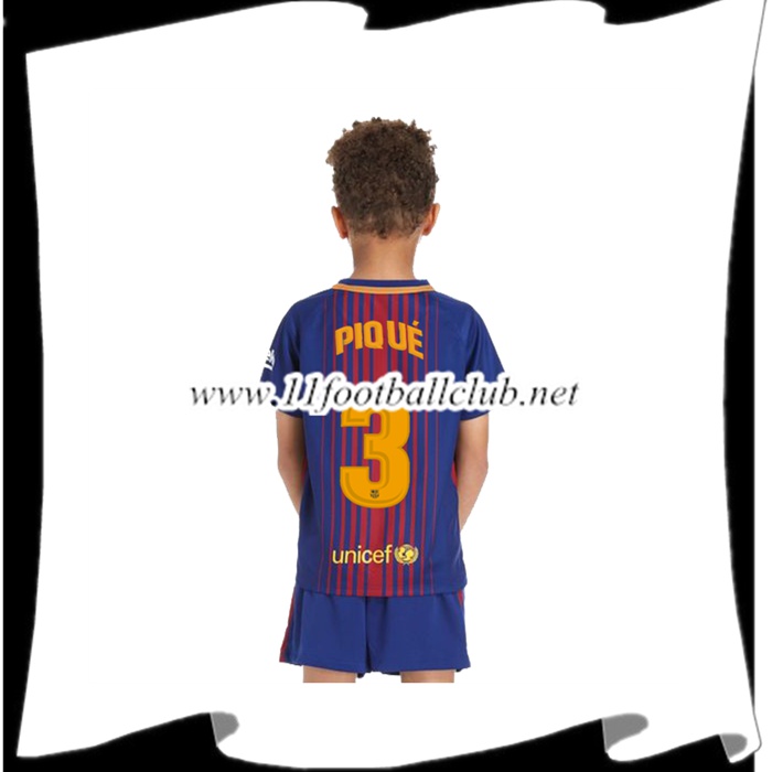 Le Nouveaux Maillot FC Barcelone PIQUE 3 Enfant Domicile 2017/2018 Flocage