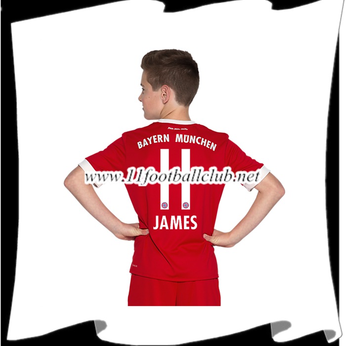 Le Nouveau Maillot Bayern Munich James 11 Enfant Domicile 2017/2018 Officiel