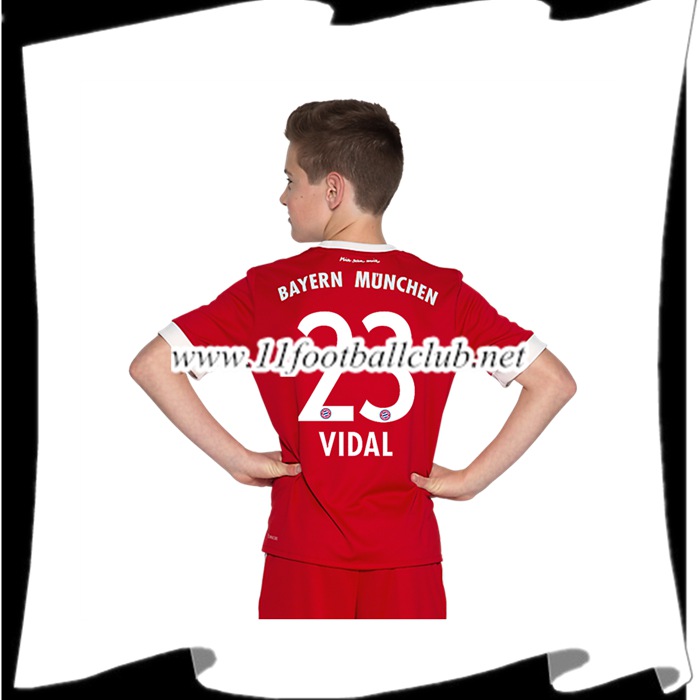 Le Nouveaux Maillot Bayern Munich VIDAL 23 Enfant Domicile 2017/2018 Authentic