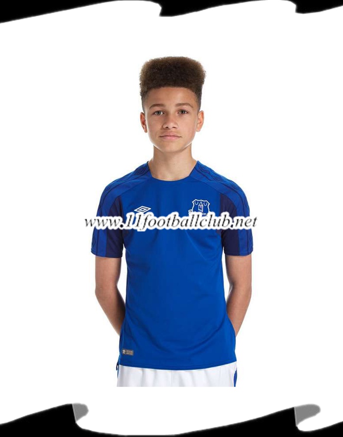 Le Nouveaux Maillot FC Everton Enfant Domicile 2017/2018 Floqué