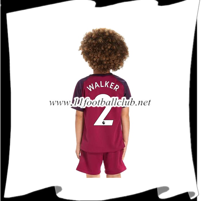 Le Nouveaux Maillot Manchester City WALKER 2 Enfant Exterieur 2017/2018 Authentic