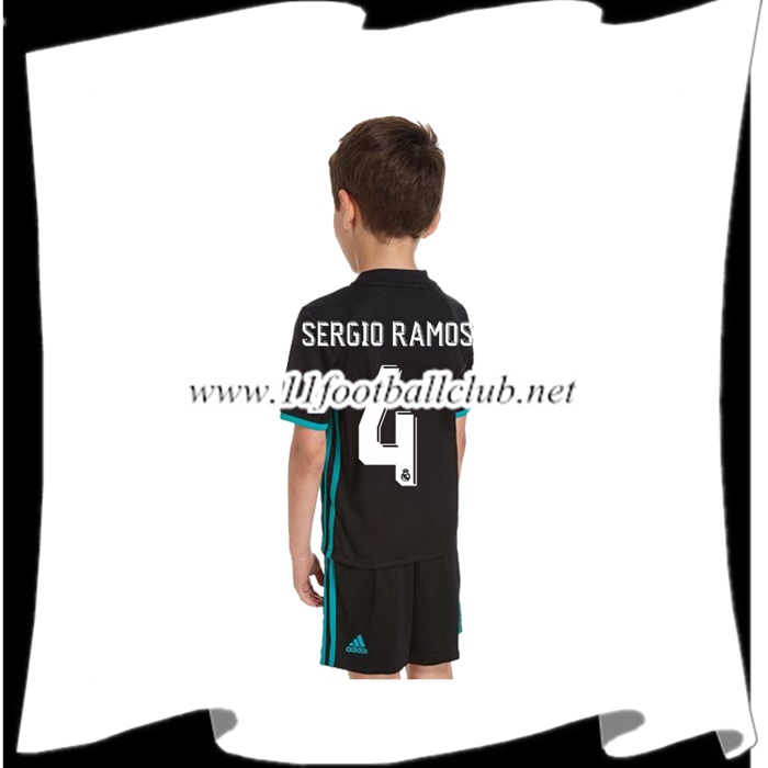Le Nouveau Maillot Real Madrid SERGIO RAMOS 4 Enfant Exterieur 2017/2018 Officiel