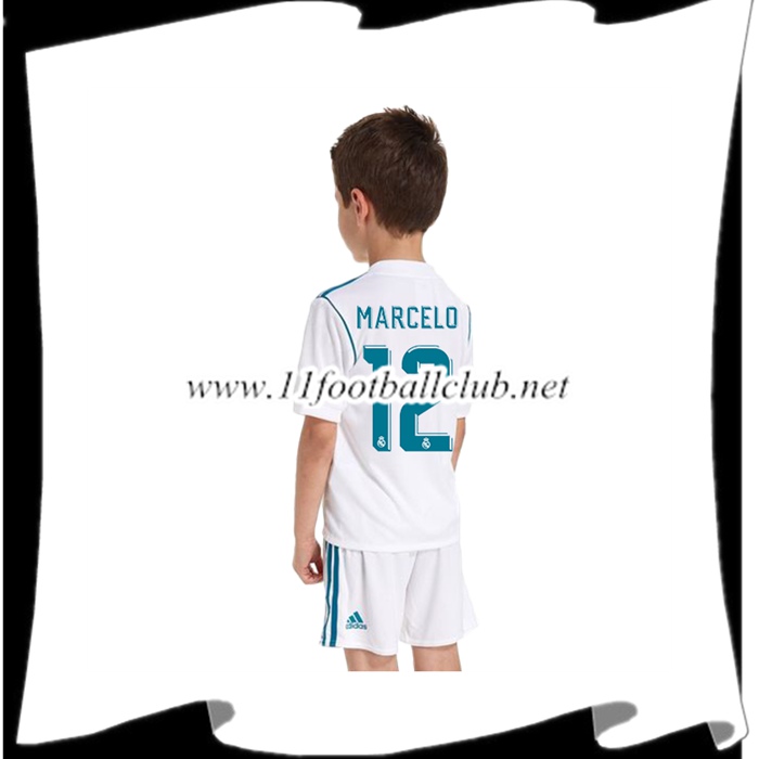 Le Nouveau Maillot Real Madrid MARCELO 12 Enfant Domicile 2017/2018 Vintage