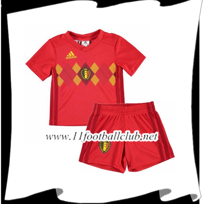Magasin Maillot Equipe de Belgique Enfant Domicile 2018 2019 Pas Cher Online