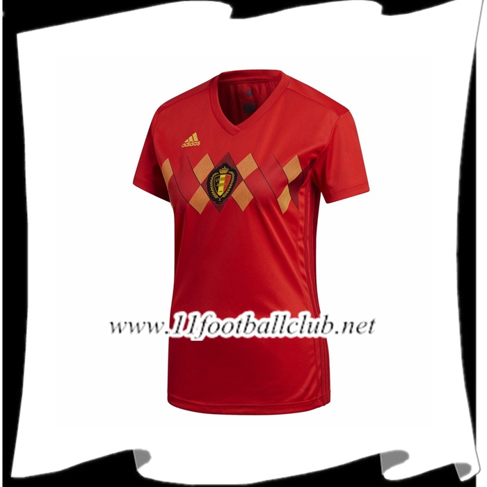 Jeu De Maillot Equipe de Belgique Femme Domicile 2018 2019 Pas Cher En Ligne