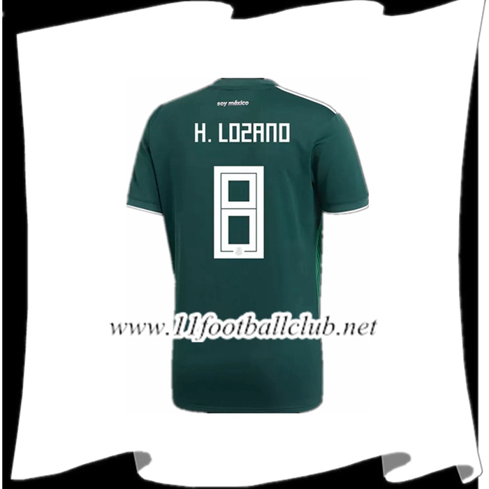 Créer Maillot Equipe de Mexique H.LOZANO 8 Domicile 2018 2019 Pas Cher Chinois