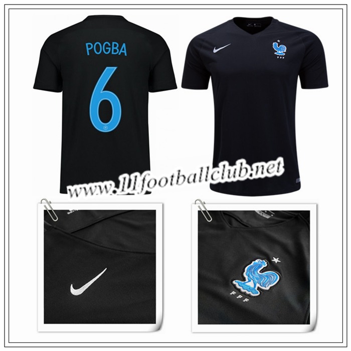 Le Nouveaux Maillot de France POGBA 6 Exterieur Noir 2017/2018 Floqué