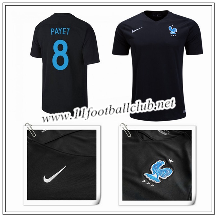 Le Nouveaux Maillot de France Payet 8 Exterieur Noir 2017/2018 Flocage