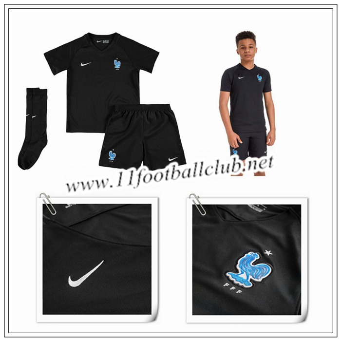 Le Nouveaux Maillot de France Enfant Exterieur Noir 2017/2018 Junior