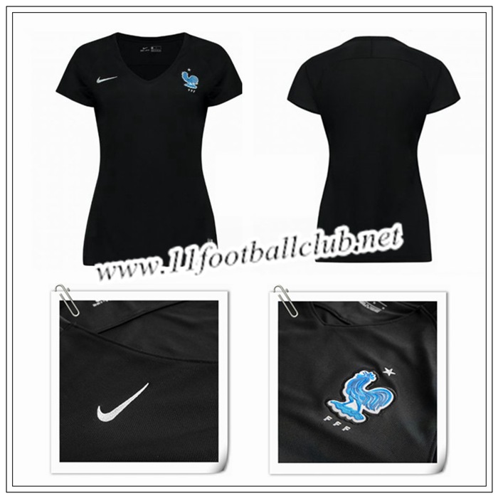 Le Nouveau Maillot du France Femme Exterieur Noir 2017/2018 Vintage