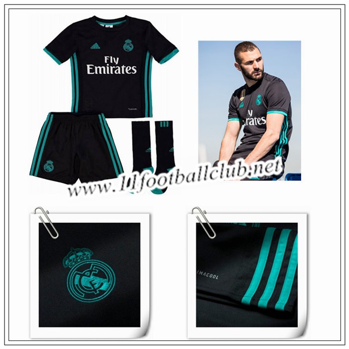Le Nouveau Maillot du Real Madrid Enfant Exterieur Noir 2017/2018 Personnalisable